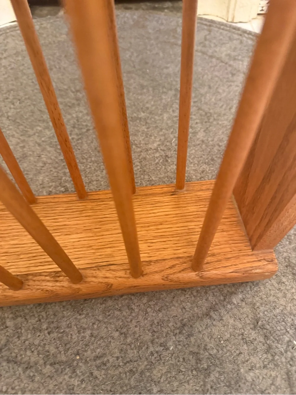 Vtg Solid Oak Handmade Magazine Book Newspaper Rack Basket Farmhouse Rustic